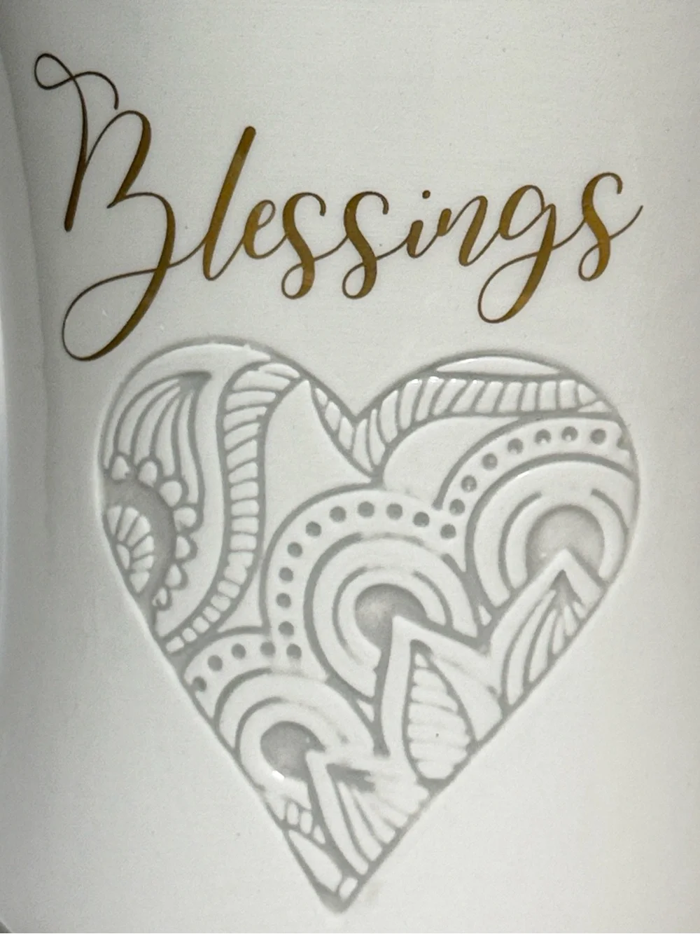 Young’s Inc White Wedding Blessing Jar with Crystal Knob and Embossed Heart